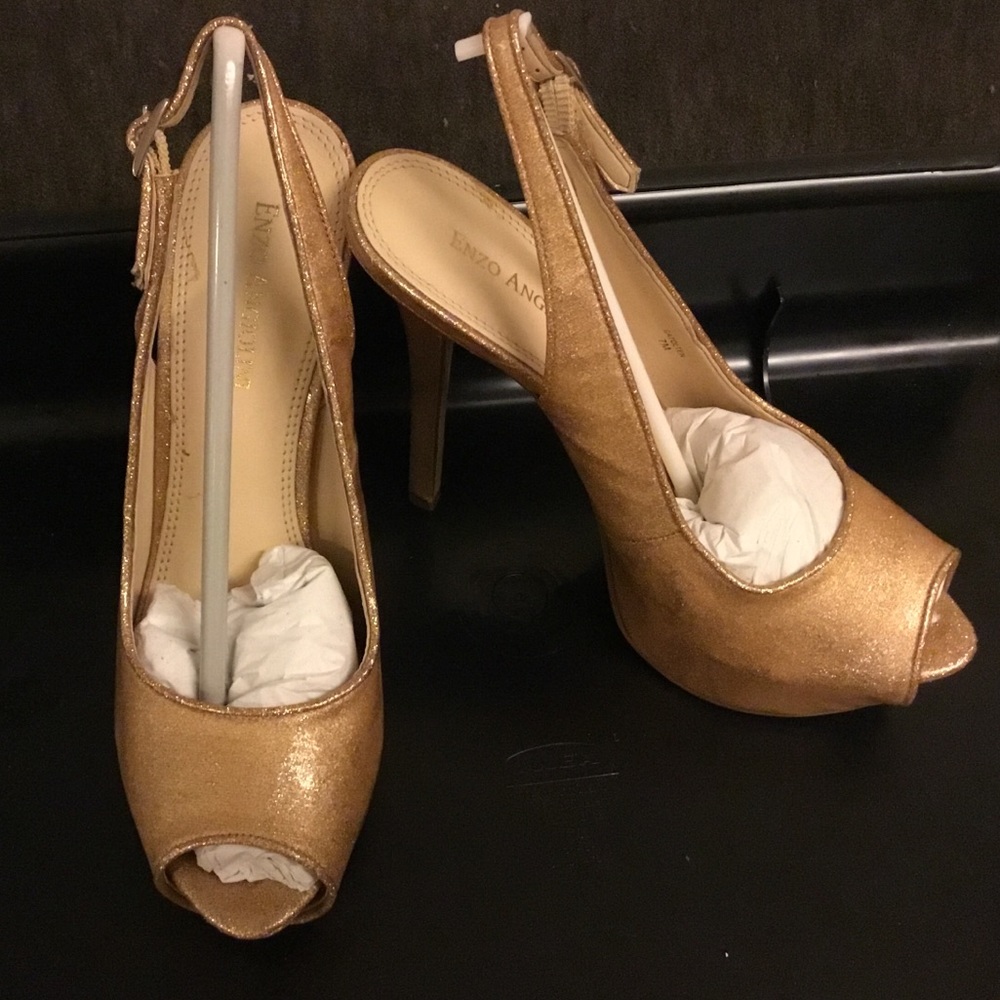 Gold Glitter Slingback